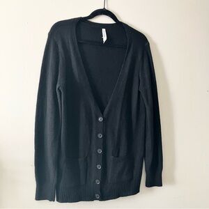 Aeropostale Black Wool Blend Cardigan Sweater Size Large Classic Closet Staple